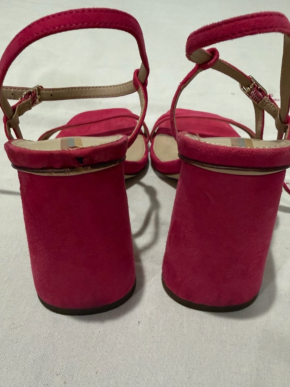 Sam Edelman Pink Suede Block Heel Sandals - Picture 2 of 2